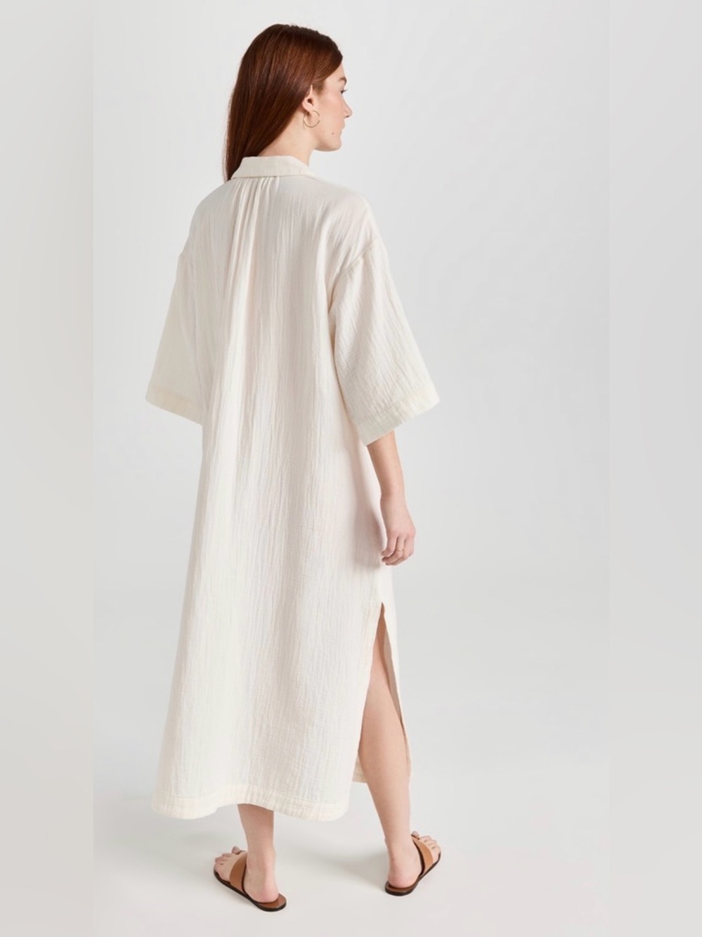 NWT: Madewell Light Spun Cover up Maxi Shirt Dress - Picture 3 of 7